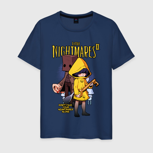 Мужская футболка из хлопка с принтом Little nightmares 2, вид спереди №1