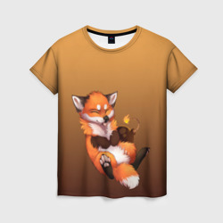 Женская футболка 3D Взрывной характер милого лиса