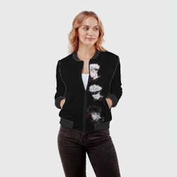 Женский бомбер 3D Jujutsu Kaisen три головы - фото 2