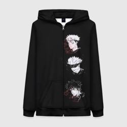 Женская толстовка 3D на молнии Jujutsu Kaisen три головы