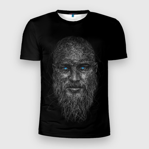 Мужская приталенная футболка с принтом Ragnar Lodbrok, вид спереди №1