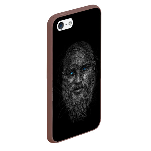Чехол для iPhone 5/5S матовый Ragnar Lodbrok, цвет коричневый - фото 3