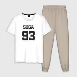 Мужская пижама с белой футболкой хлопок BTS - Suga 93