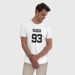 Мужская пижама с белой футболкой хлопок BTS - Suga 93 - фото 2