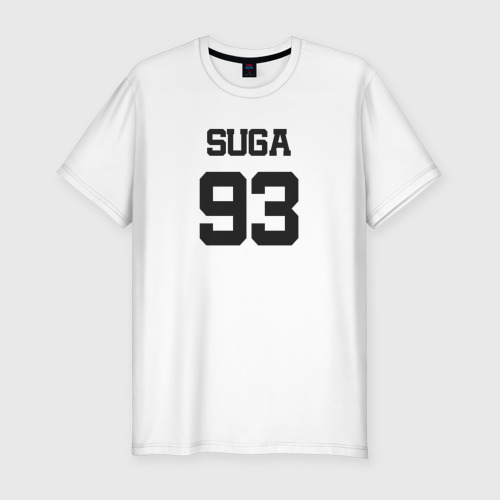 Мужская футболка хлопок Slim BTS - Suga 93, цвет белый