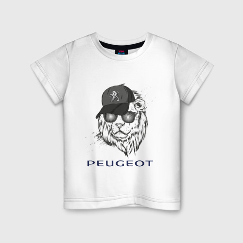 Детская футболка хлопок Фанат Peugeot, цвет белый