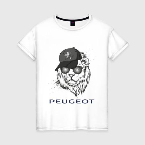 Женская футболка хлопок Фанат Peugeot, цвет белый