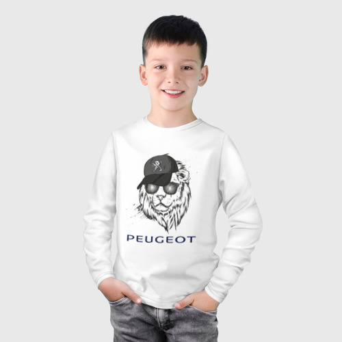 Детский лонгслив хлопок Фанат Peugeot, цвет белый - фото 3