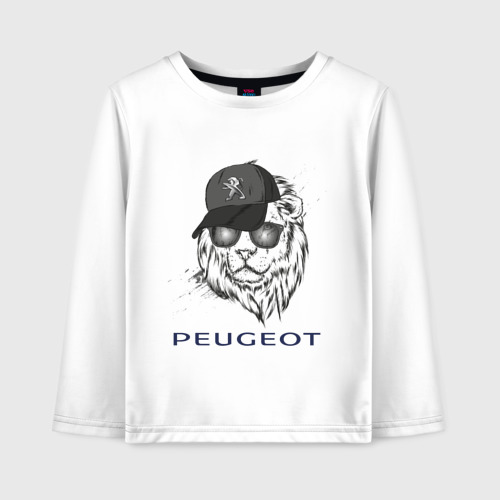 Детский лонгслив хлопок Фанат Peugeot, цвет белый