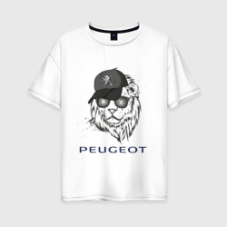 Женская футболка хлопок Oversize Фанат Peugeot