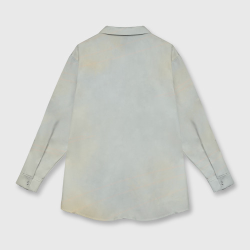 Женская рубашка oversize 3D с принтом Череп, вид сзади #1