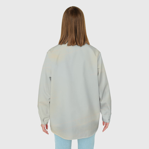 Женская рубашка oversize 3D с принтом Череп, вид сзади #2