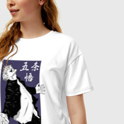 Женская футболка хлопок Oversize Сатору Годжо - фото 2