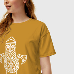 Женская футболка хлопок Oversize Перун Бог Воинов - фото 2