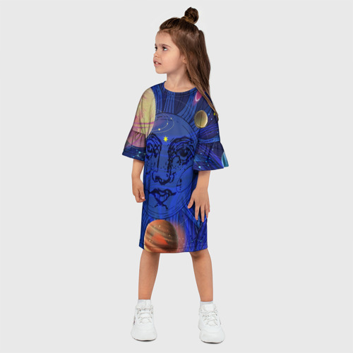 Детское платье 3D Астрология планет, цвет 3D печать - фото 3