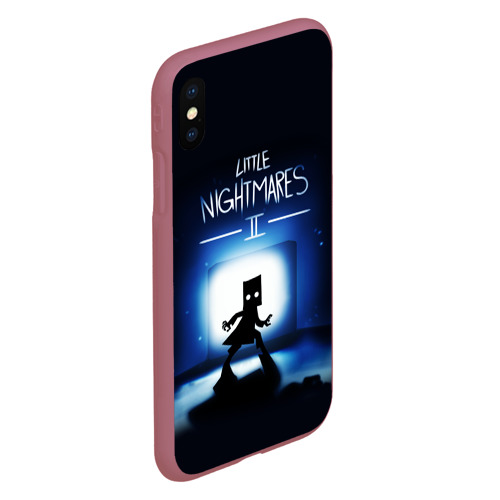 Чехол для iPhone XS Max матовый Little Nightmares 2 моно, цвет малиновый - фото 3