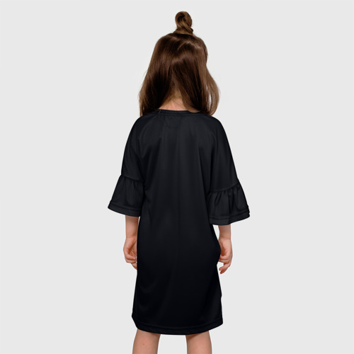 Детское платье 3D с принтом Моно и Шестая, вид сзади #2