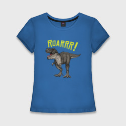 Женская футболка хлопок Slim Динозавр T-rex 