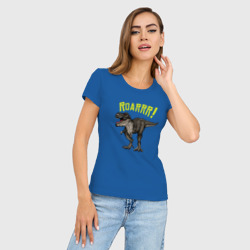 Женская футболка хлопок Slim Динозавр T-rex  - фото 2