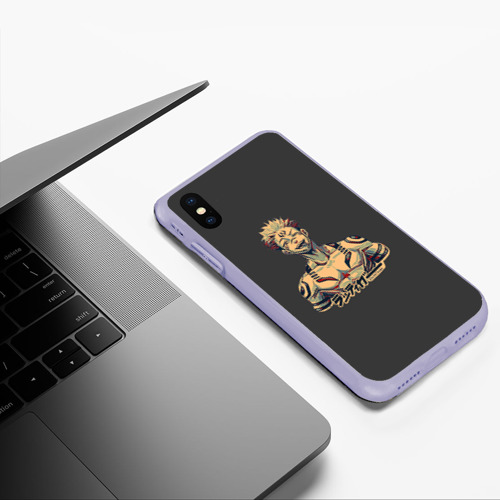 Чехол для iPhone XS Max матовый Сукуна, цвет светло-сиреневый - фото 5