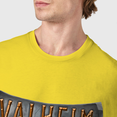 Мужская футболка хлопок Valheim, цвет желтый - фото 6