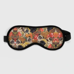 Маска для сна 3D Мопсики Цветочки