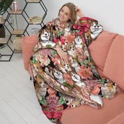 Плед с рукавами Корги & Цветы - фото 2