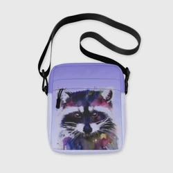 Сумка через плечо 3D Енот акварелью потеки