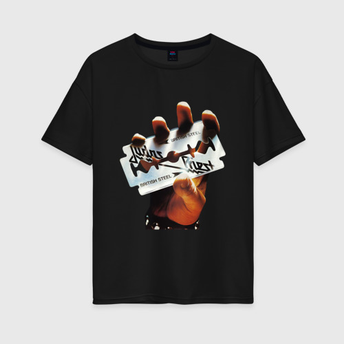 Женская футболка хлопок Oversize Judas Priest Джудас Прист, цвет черный