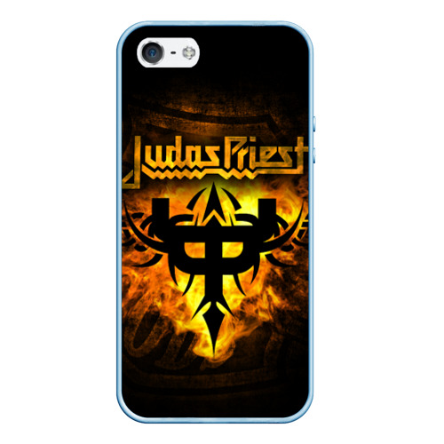 Чехол для iPhone 5/5S матовый Judas Priest, цвет голубой