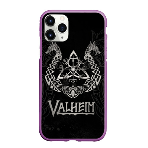 Чехол для iPhone 11 Pro Max матовый Valheim, цвет фиолетовый