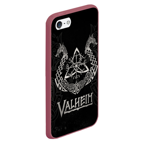 Чехол для iPhone 5/5S матовый Valheim, цвет малиновый - фото 3