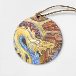 Деревянная игрушка круг Узорчатый дракон