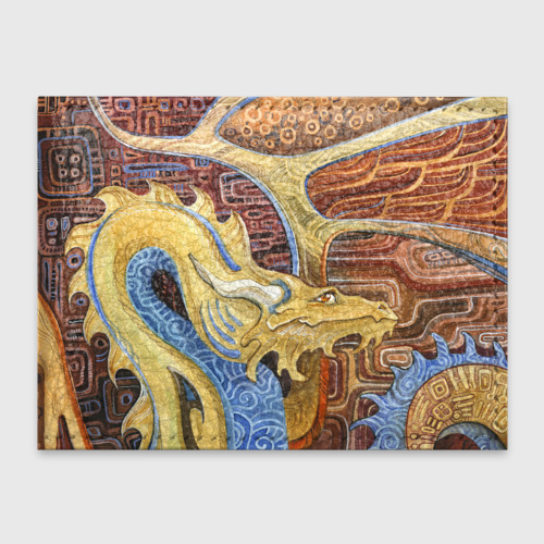 Обложка для студенческого билета Узорчатый дракон, цвет бирюзовый