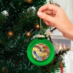 Ёлочный шар стеклянный/пластиковый Узорчатый дракон - фото 2
