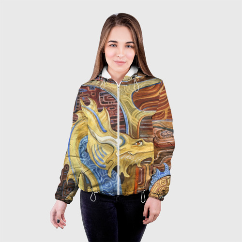 Женская куртка 3D Узорчатый дракон, цвет белый - фото 3