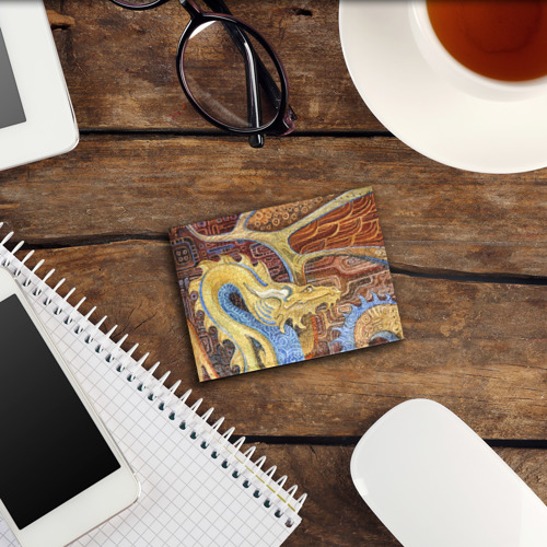 Обложка для студенческого билета Узорчатый дракон, цвет бирюзовый - фото 3