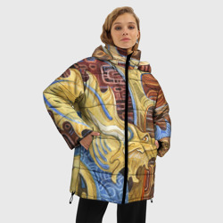 Женская зимняя куртка Oversize Узорчатый дракон - фото 2