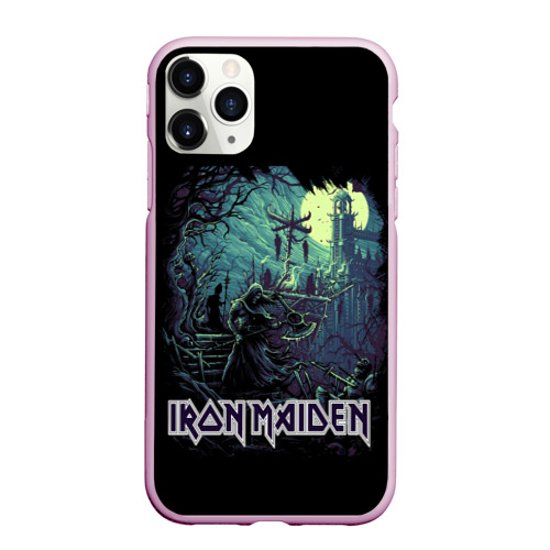 Чехол для iPhone 11 Pro Max матовый Iron Maiden, цвет розовый