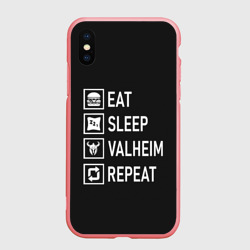 Чехол для iPhone XS Max матовый Eat/Sleep/Valheim/Repeat
