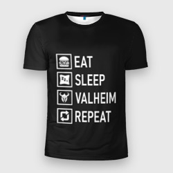 Мужская футболка 3D Slim Eat/Sleep/Valheim/Repeat
