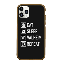 Чехол для iPhone 11 Pro Max матовый Eat/Sleep/Valheim/Repeat