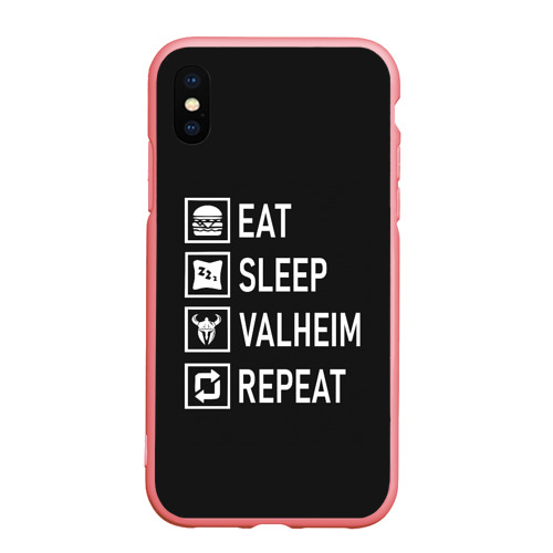Чехол для iPhone XS Max матовый Eat/Sleep/Valheim/Repeat, цвет баблгам