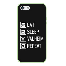 Чехол для iPhone 5/5S матовый Eat/Sleep/Valheim/Repeat