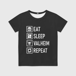 Детская футболка 3D Eat/Sleep/Valheim/Repeat