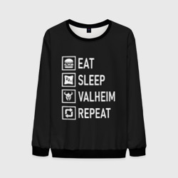 Мужской свитшот 3D Eat/Sleep/Valheim/Repeat