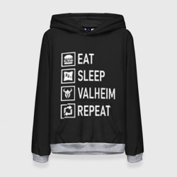 Женская толстовка 3D Eat/Sleep/Valheim/Repeat