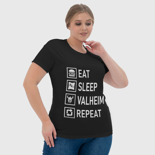 Женская футболка 3D с принтом Eat/Sleep/Valheim/Repeat, фото #4