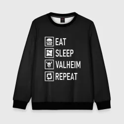 Детский свитшот 3D Eat/Sleep/Valheim/Repeat