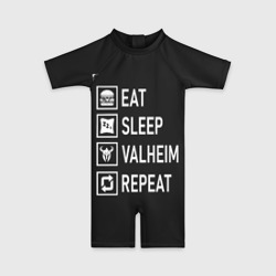 Детский купальный костюм 3D Eat/Sleep/Valheim/Repeat